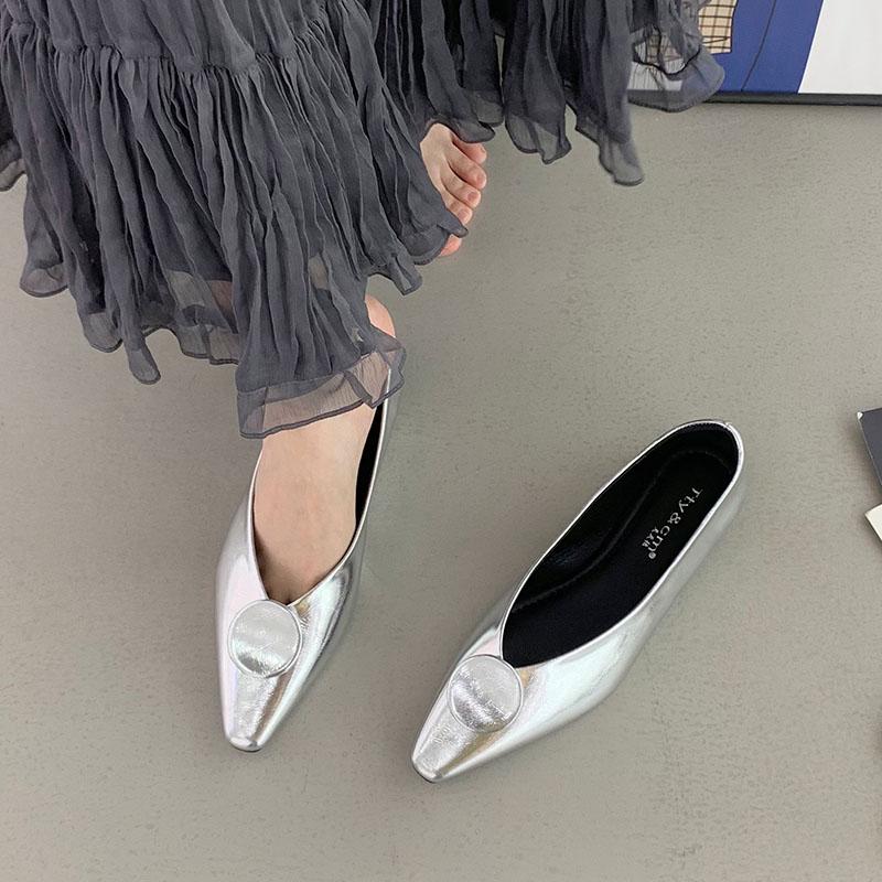 Mode Neu Eingetroffen 2025 Frühling Sommer Damen Ballerinas Mit Schuhen Spitzschuh Schuhwerk Mode Flache Damenballerinas Slipper Damenschuhe