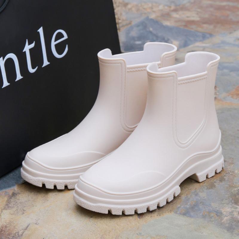 Fashion Chelsea Short Rain Shoes Women's Rain Boots Martin Boots Non-slip Water Boots Rain Boots Adult Galoshes