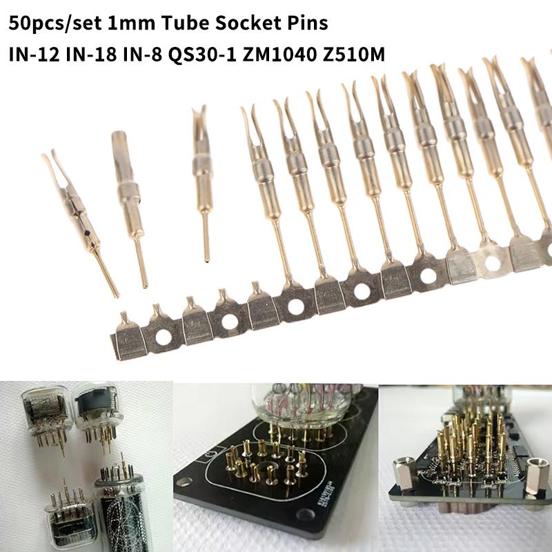 50Pcs Nixie/VFD Tube Socket Pins 1mm Gold Plated IN-12 IN-18 For QS30-1 QS27-1 YS27-3 ZM1040 Z510M