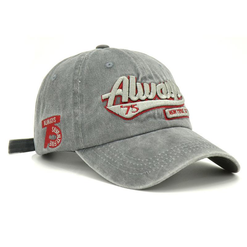 Washed Old Letter Embroidered Baseball Cap Trendy Brand Men Outdoor Sun Protection Baseball Hat Women Cotton
