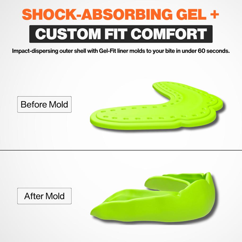 ShockDoctor Microfit Mouthguard, Molded, Protective, Thin, for Sports, Training, Martial Arts, Adults, White