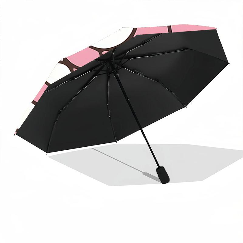 1pc My Melody Automatic Opening/Closing Umbrella with Cute Bow Design - Portable Folding Design, 8-Bone Iron Frame Outdoor Umbrella for Fans, Traveler