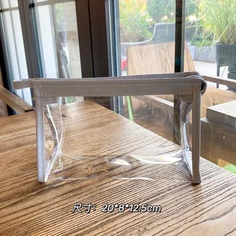 

Women Transparent Large Capacity Waterproof Cosmetic Bag Triangle Clear Storage Makeup Organizer Bags Supplies Girls Pencil Case серый