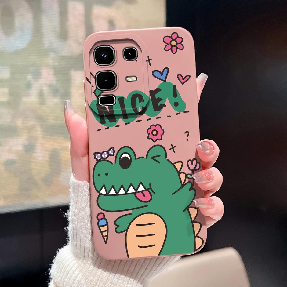 Case For Infinix Note 50 Pro Plus 50x 50s 4G 5G Cute Dinosaur Cartoon Design Shockproof Soft Silicone Bumper Back Cover Fundas