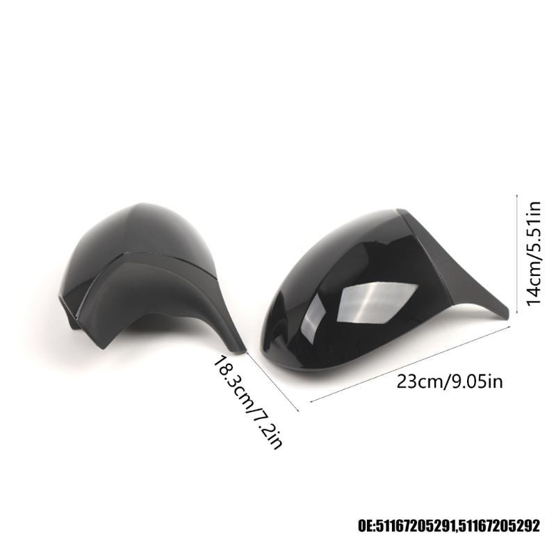 Horn Style Mirror Housing Bullhorn Design Side Mirror Cover 51167205291 51167205292 Replacements for E90 E91 E92 E93