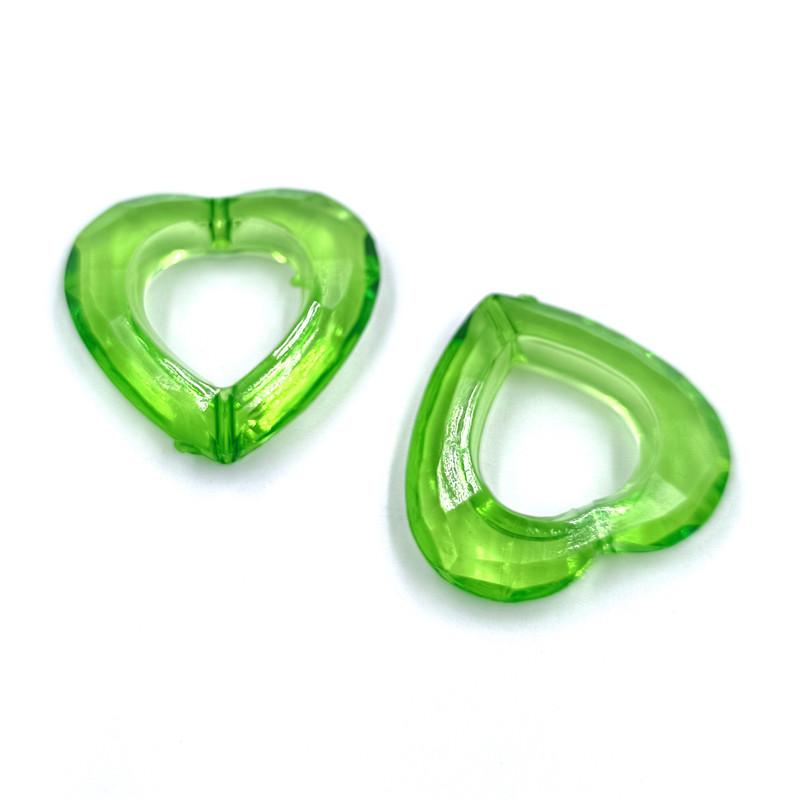 

Полые бусины в форме сердца ярких цветов, акриловые принадлежности ручной работы, свободные бусины, 10 шт., для изготовления ювелирных изделий, аксессуары «сделай сам» зелёный