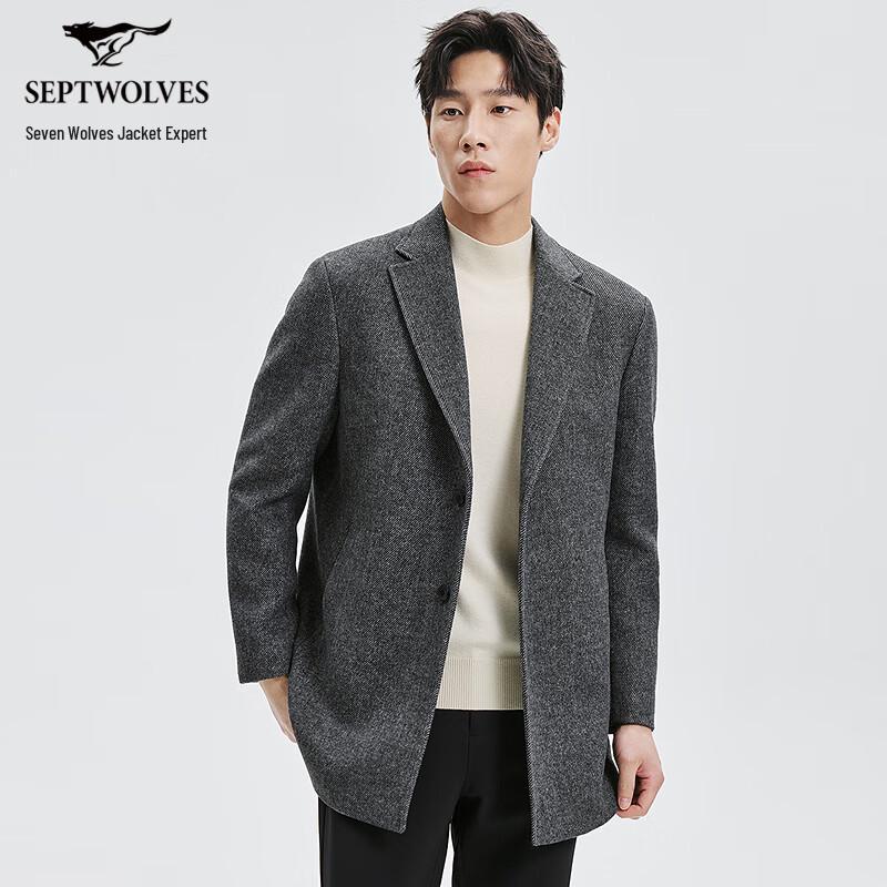 SEPTWOLVES Men's Wool Blend Warm Overcoat