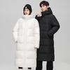Unisex Winter 2025 White Duck Down Over-the-Knee Jacket - Thickened, Warm Couple's Outerwear