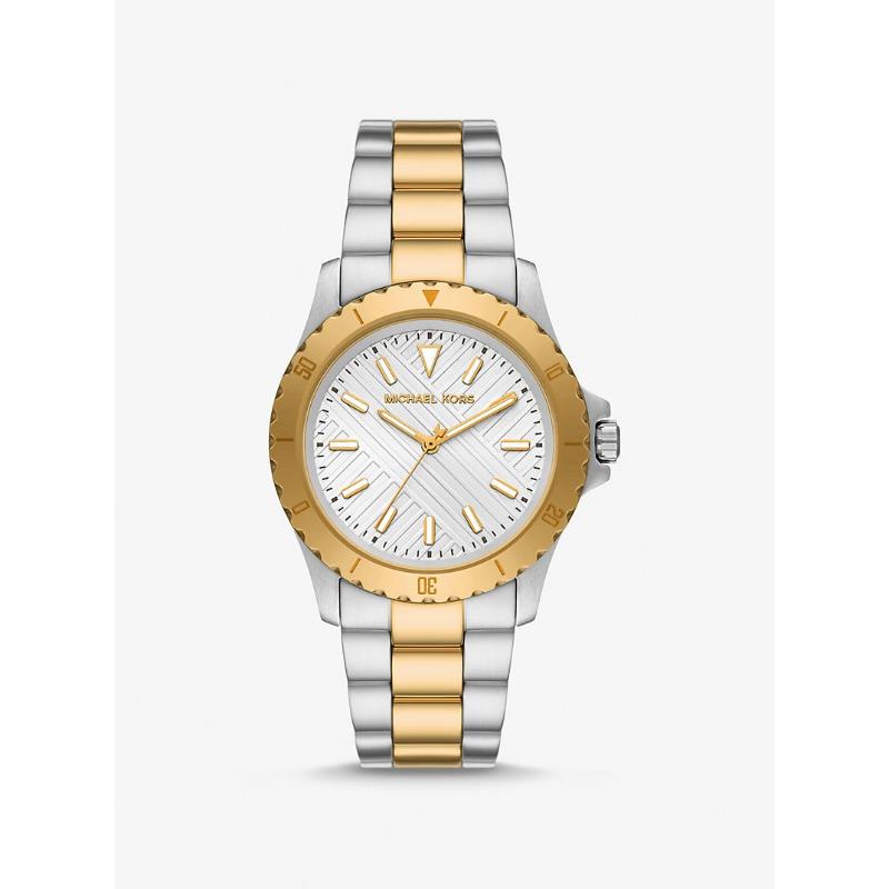 Крупные двухцветные часы Michael Kors Everest MK9141 серебряный