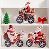 Cartoon Santa Claus Figurine Cute Snowman Bicycle Decoration Christmas Ornament Christmas Gifts