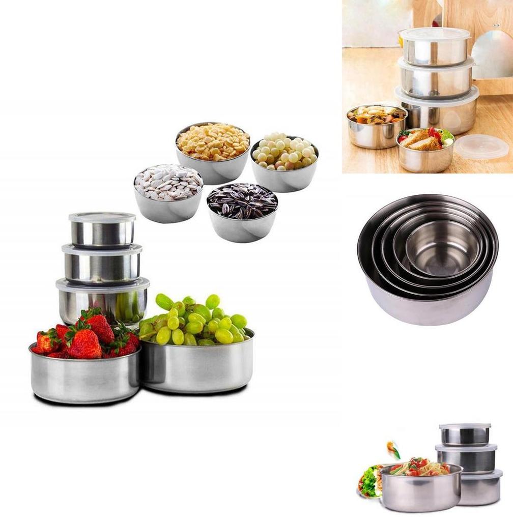 Versatile Stainless Steel Crisper Set With Sealed Lids For Long-lasting Freshness