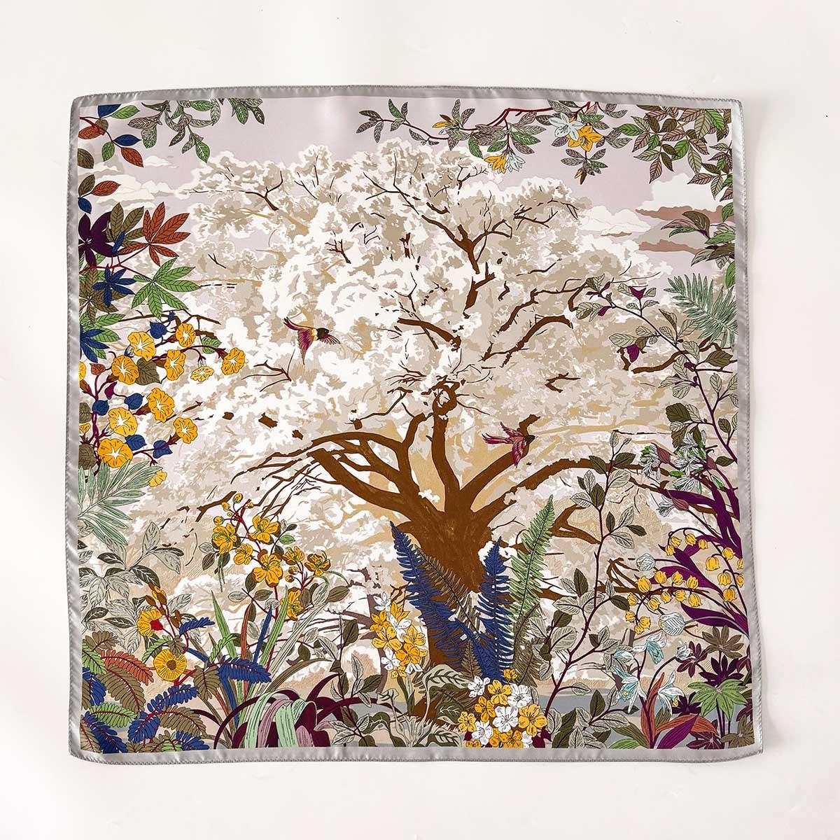 

100% Натуральный Твиловый Шелковый Шарф для Женщин Двусторонний Женский Фуляр Шаль Парео Тутовый Высококачественный Квадратный Хиджаб Бандана Шарфы Twill Silk 65x65cm