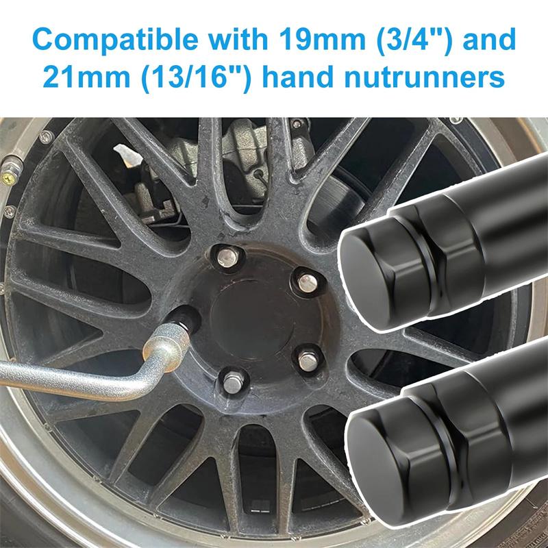 Small 6 Spline & 7 Spline Sockets Fuel Rim Lug Nut Key Wrench For Aftermarket Lugnuts 14X1.5, 14X2.0, 12X1.5, 12X1.25