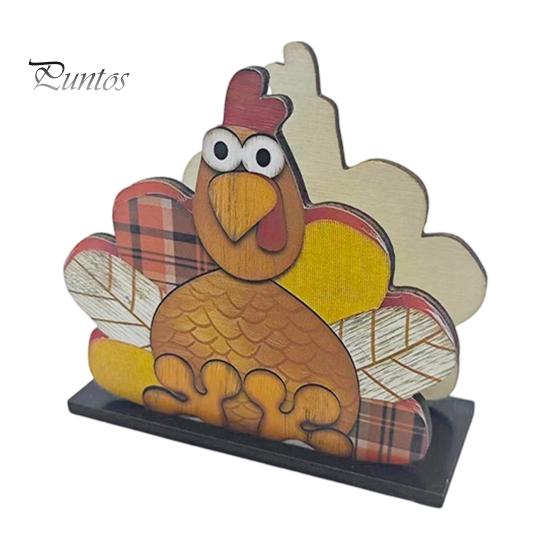 Stable Vertical Paper Towel Stand Thanksgiving Solid Wood Napkin Holder, Fall Harvest Gnome Scarecrow Turkey Tissue Autumn Kitchen Countertop