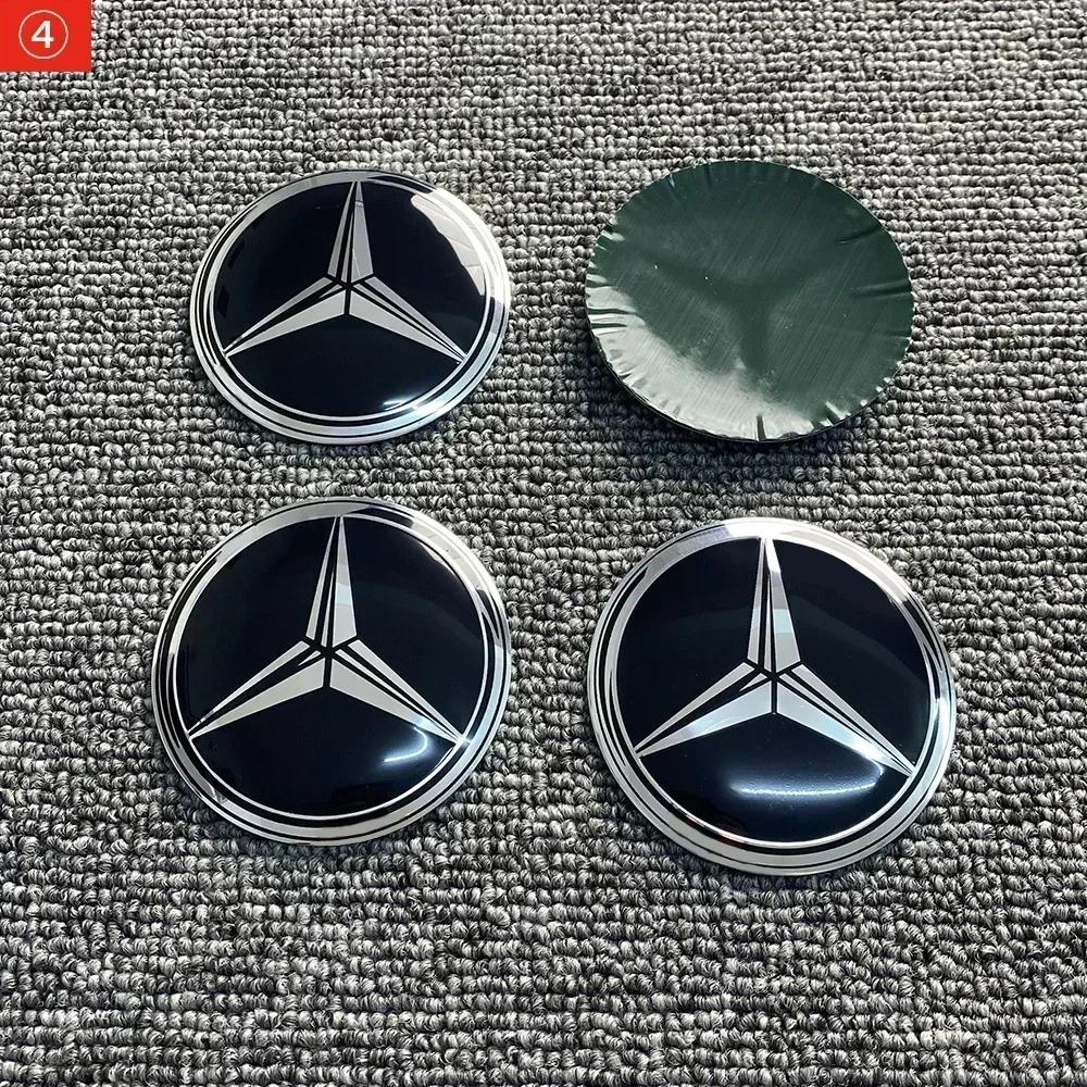 Pro Mercedes Benz 4ks 3D 56mm 65mm 75mm Pro Mercedes Benz Znak auta Krytky středů kol Odznaky kryty nálepka Obtisky Styling a