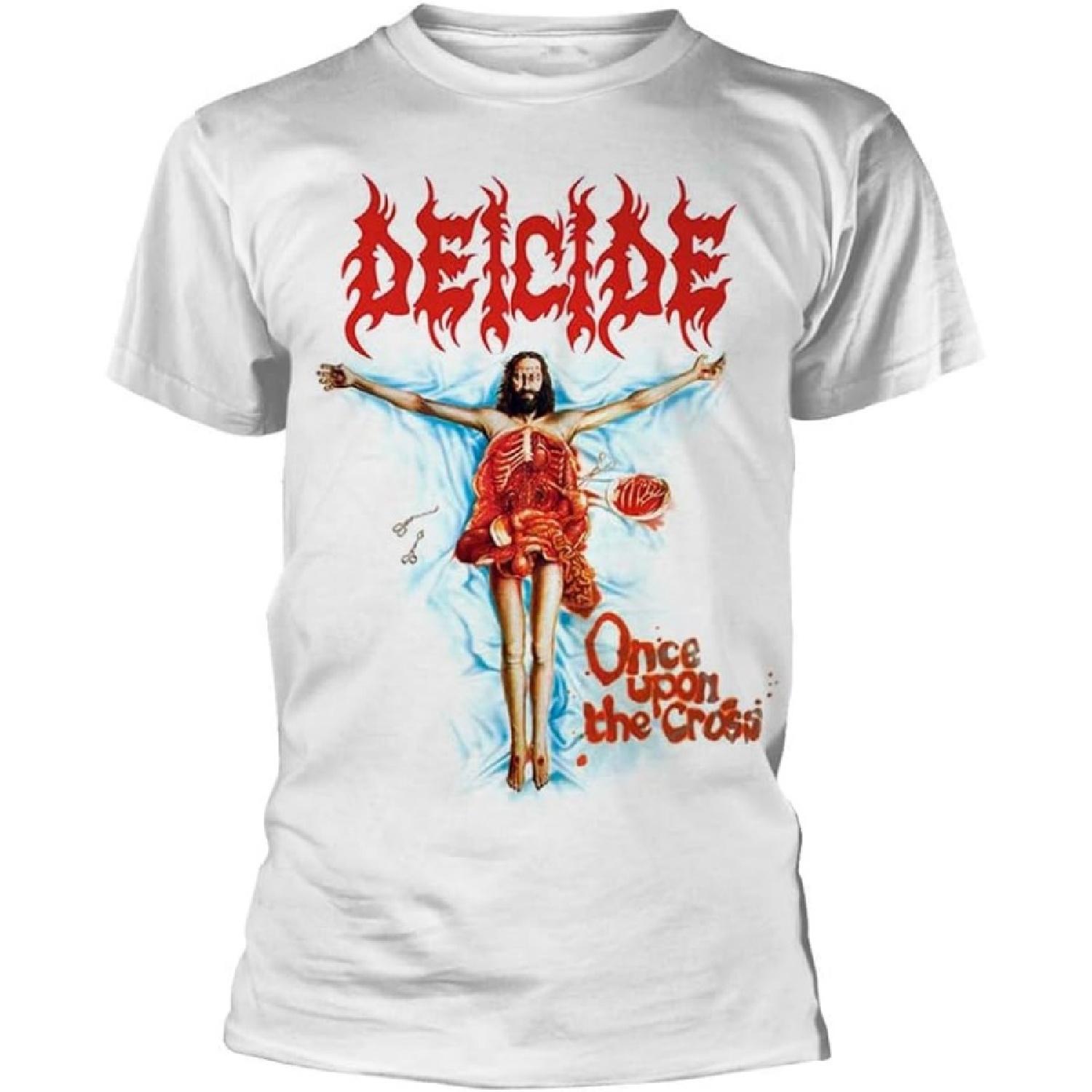 Футболка Deicide Once Upon The Cross Логотип группы Новая Официальная Мужская Белый Размер XXL S белый