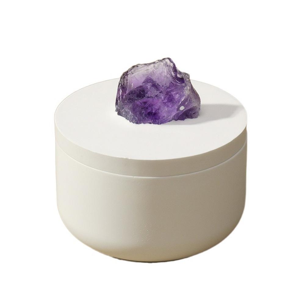Creative Natural Crystal Round Gypsum Degaussing Bowl Jewelry Storage Container  Office Decor