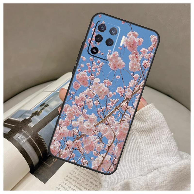 Cherry Blossom For OPPO A77 A57 A17 A54 A74 A94 A15 A16 A52 A72 A91 A93 A57s A76 A96 A5 A9 A31 A53 Case
