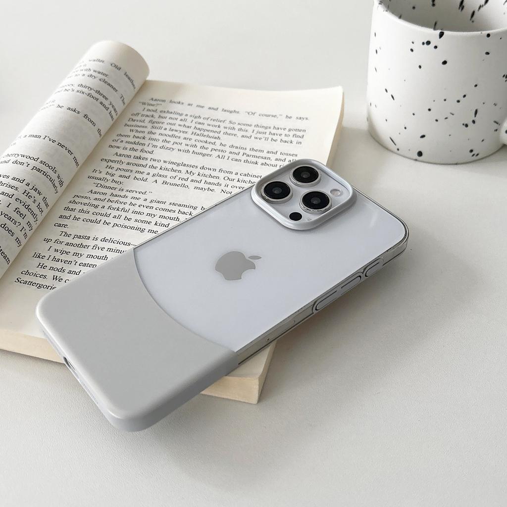 One-piece Transparent Two-color Spliced Apple 16Promax Phone Case, Suitable for Iphone15, Detachable 14 Ultra-thin Case