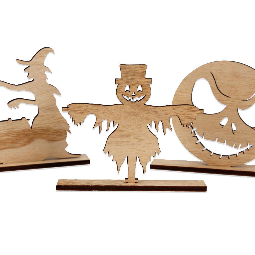 Candlelight Enchanting Wooden Projections Featuring Witches Ghosts And Scarecrows For Spooky Halloween Decor