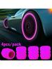Pink Glowing Valve Cover, Fluorescent Night-time Car Tire Valve Cover, Motorcycle Bicycle Glowing Decorative Wheel Nozzle, Tire