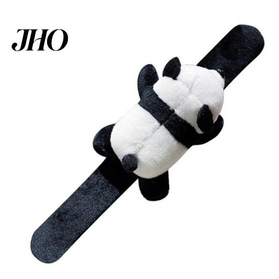 Silicone Slap Band Bracelet Cartoon Panda Doll Decor Color Matching Elastic Flexible Soft Plush Snap Couple Gift Wrist Decoration Wrapping