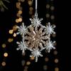 2pcs With Sequins Snowflake Hanging Ornaments Clear Christmas Tree Hanging Ornaments  Shopping Mall