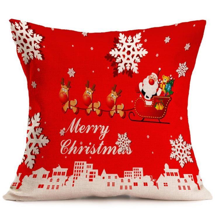 Vibrant Multicolor Christmas Santa Claus Cushion Cover Pillow Case For Stylish Car Decor