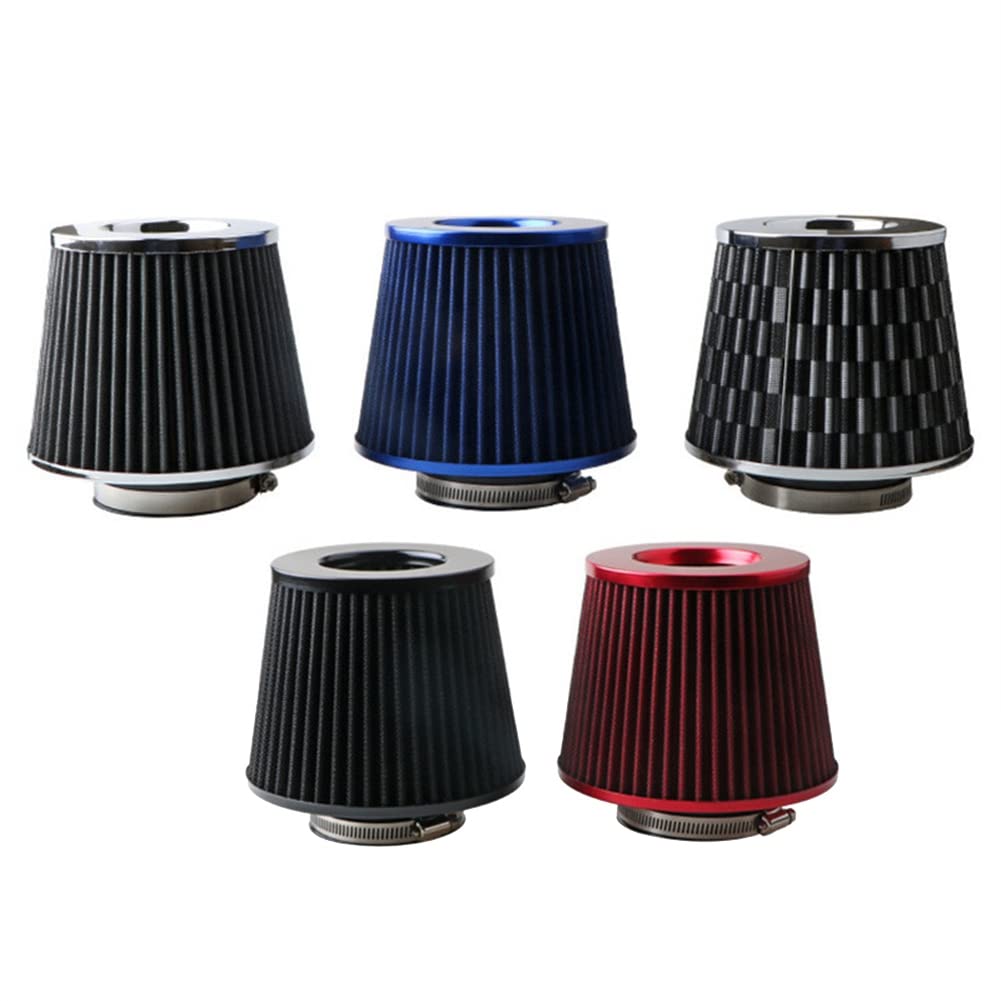 Roisin 76Mm Air Filter, Mushroom Head Filter, Exhaust Filter, Intake Filter, Universal Car Accessory, Red