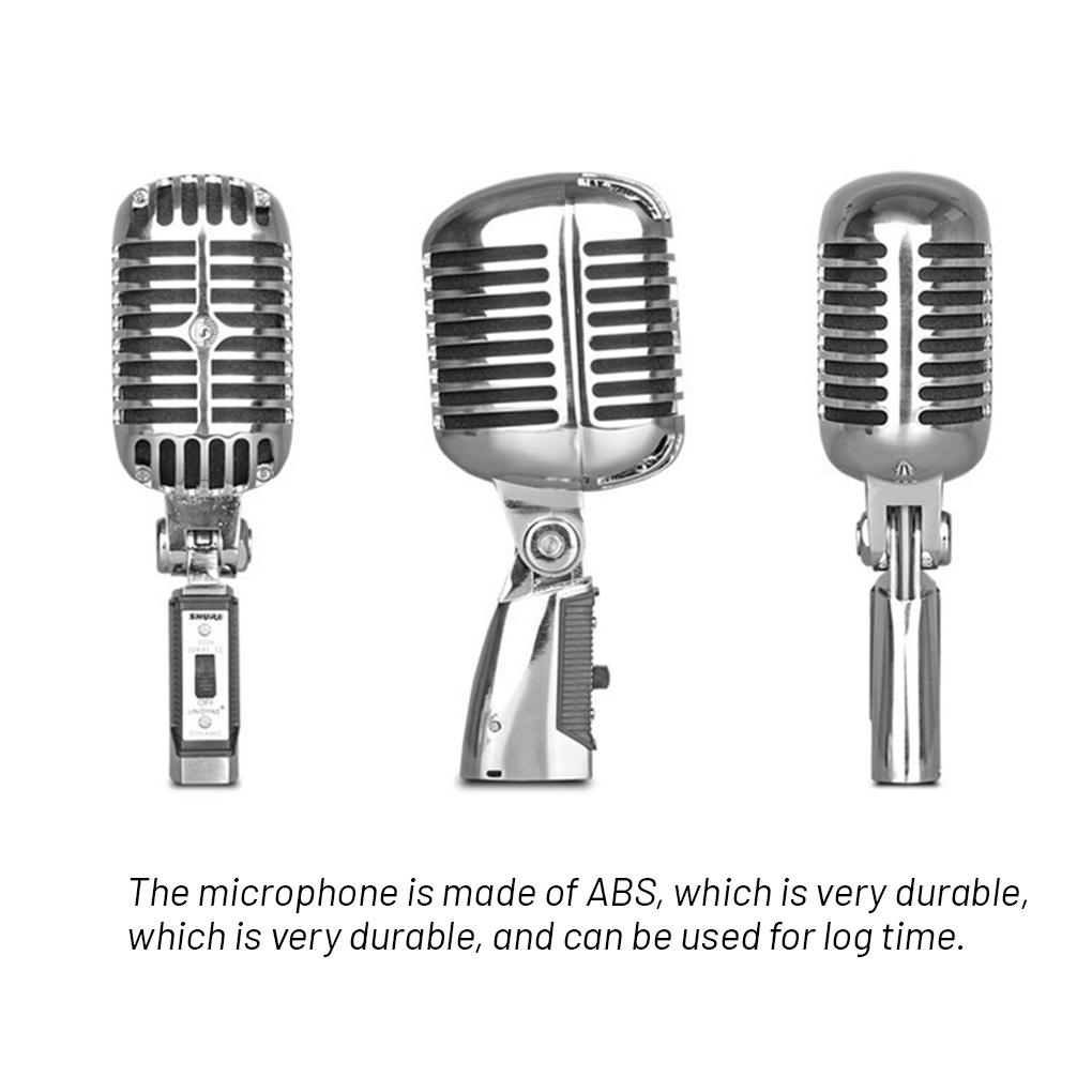 Dynamic Microphone Vintage Portable Club Nightclub Stage Performance KTV Interview Mic Home Electric Accessories for Singer