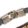 Men Bracelet Vintage Three Layers Braided Ethnic Stainless Alloy Hand-woven Exquisite Lightweight Faux Leather Decorative Wrist Strap