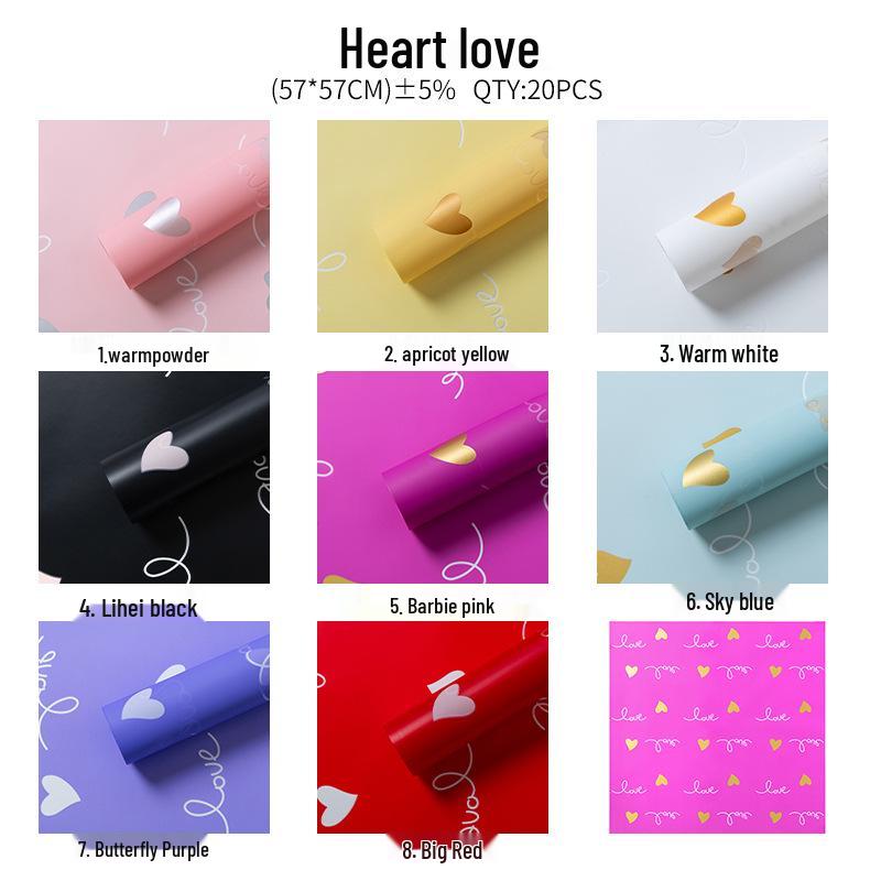 Waterproof Heart & Flower Valentine's Day Gift Wrap - Bouquet & Floral Packaging