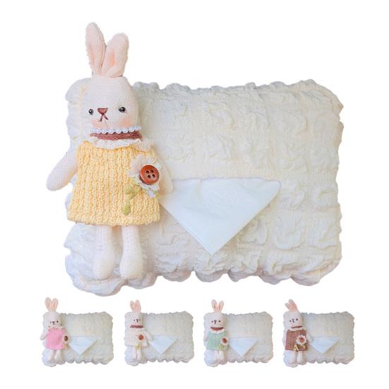 Cute Car Tissue Box Holder Soft Plush Rabbit Hanging Paper Dispenser Universal Auto Seat Back Organizer for Home Car Office