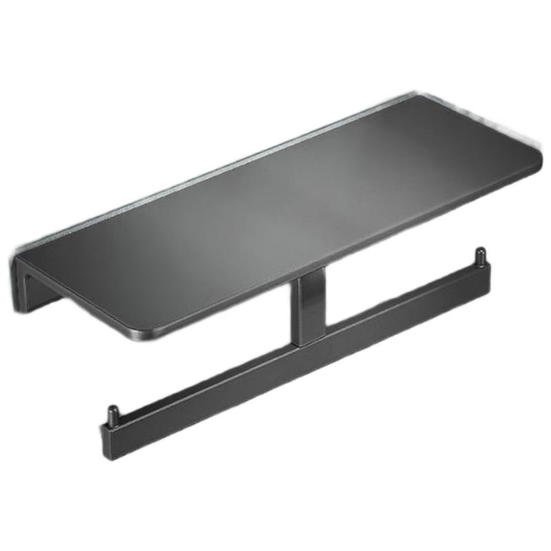 Gunmetal Grey Extended Double Toilet Paper Holder