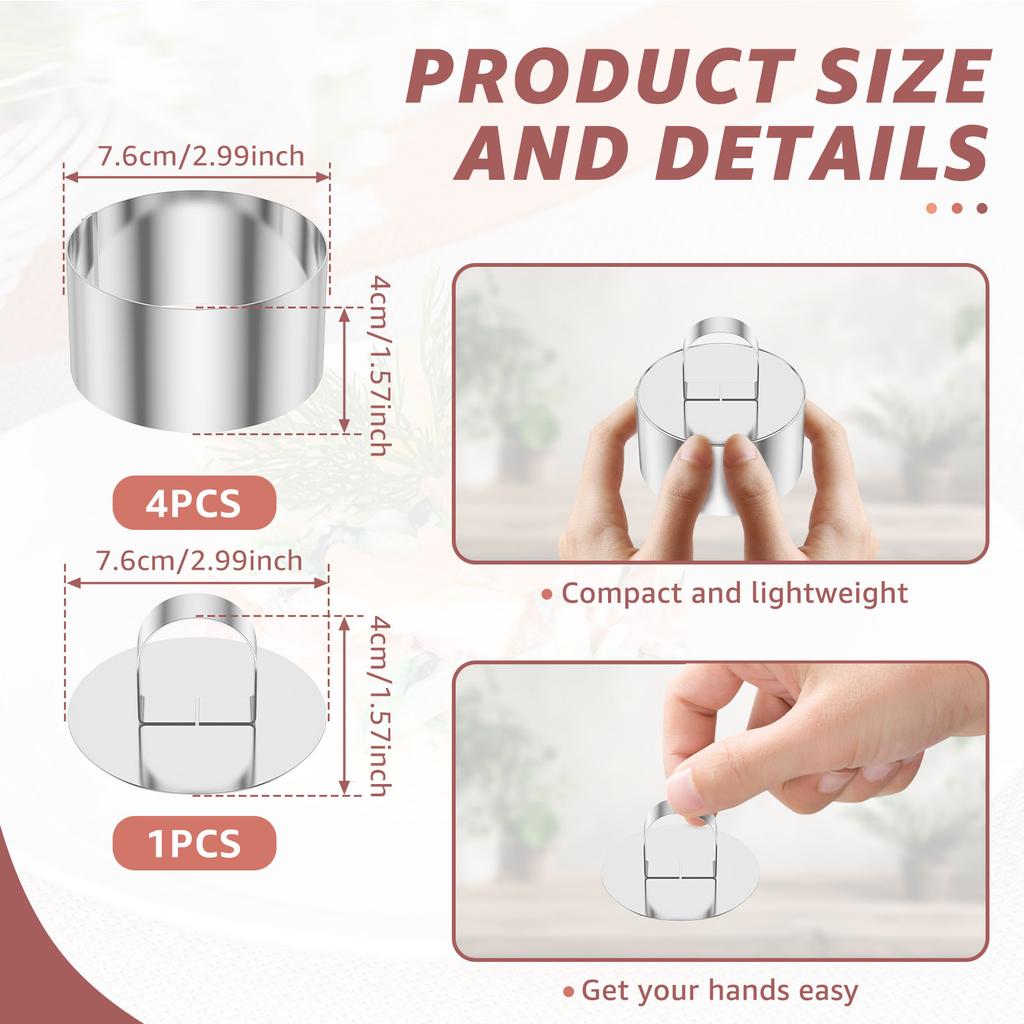Ringform Edelstahl Kuchenringform Praktische Gebäckringe Wiederverwendbare Lebensmittelringform Runde Dessertringform Spülmaschinenfest