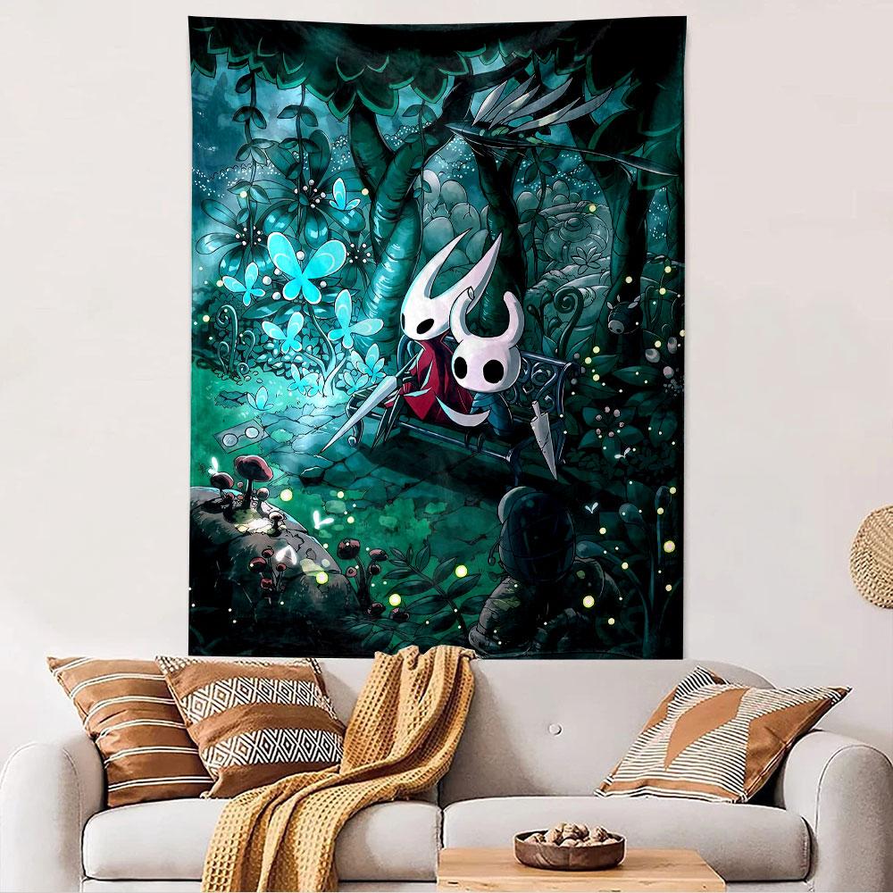 Hollow Knight Tapestry Wall Hanging, Indie Game Character Art, Gamer Wall Decor for Bedroom Living Room Dorm