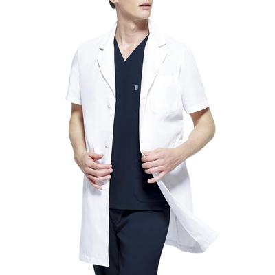 Easy-Care Doctor's Coat for Men, Short Sleeve, Easy Care, Antibacterial, Stain-Resistant, Concealed Placket, Comfortable To Move In, Medical, W