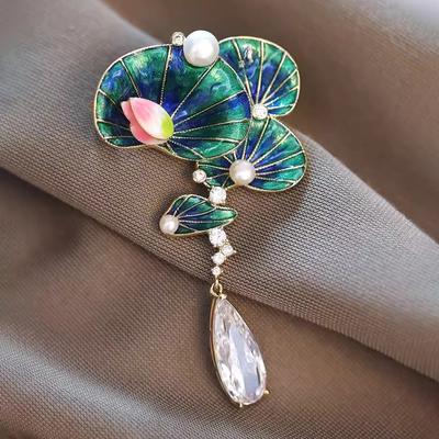 Broche de Loto de Buena Suerte de Alta Gama para Mujer