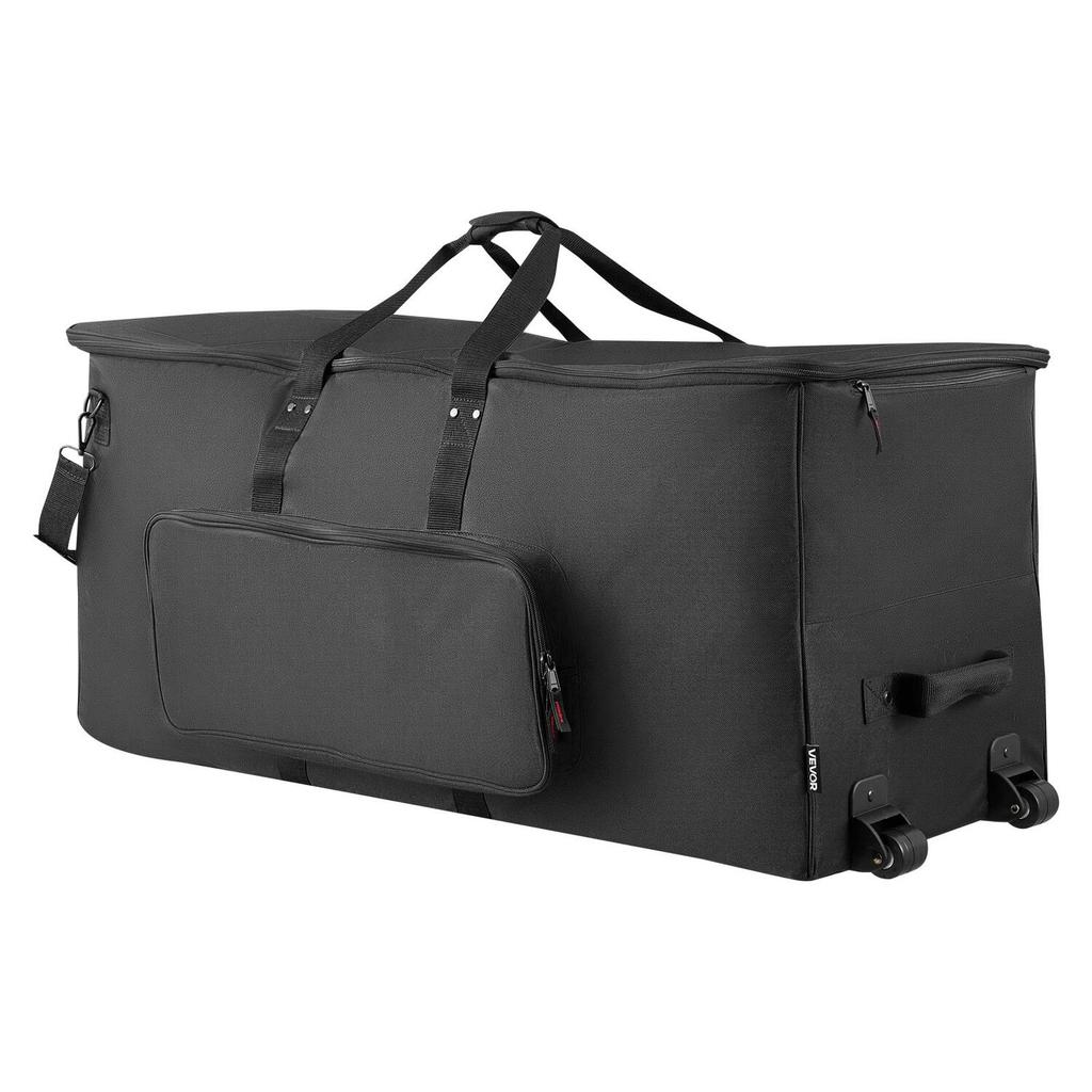 Electronic Drum Kit Bag, 600D, Padded Drum Bag with Wheels, Large 920 x 420 x 410 mm Interior, Lightweight Travel Case with Detachable Dividers, and