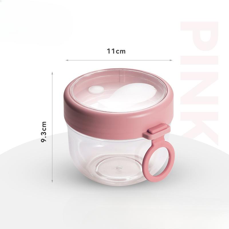 2PCS 600ml Oatmeal Cup Airtight Lid Thickened with Spoon Food Storage Portable Overnight Yogurt Milk Salad Bre