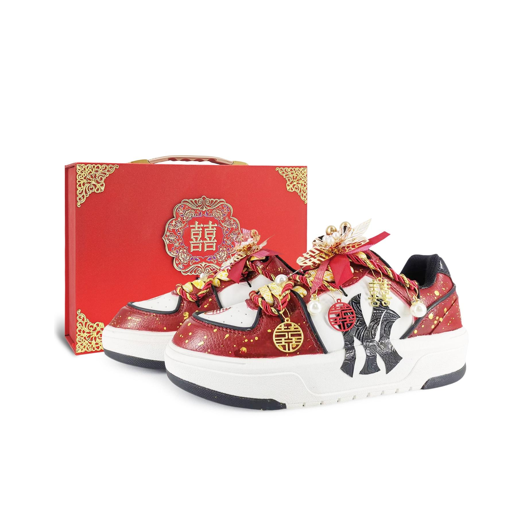 

MLB Chunky Liner SIN3A Joy In My Home PU Abrasion Resistant Low top Skateboard Shoes Unisex Red Gold 3ASXCA12N-50WHS(Team486-) 43