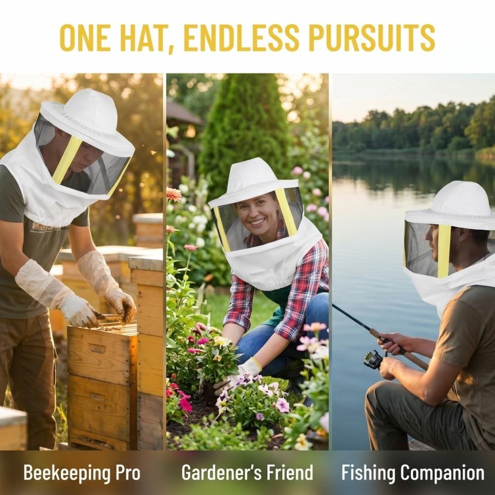 Comfortable Polyester Cotton Bee Keeping Hat Durable Mesh Ventilated Anti Bee Net Cap Protective Beekeeping Hat Fishing