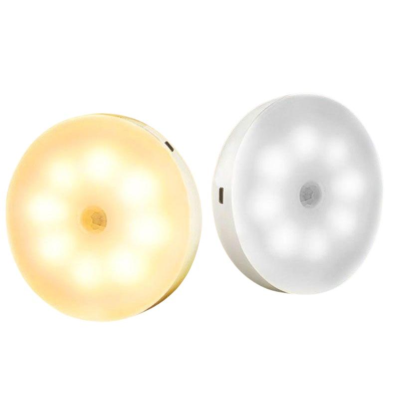 Motion Sensor LED Nachtlicht USB Aufladbare Nacht Lampe Für Küche Schrank Garderobe Lampe Treppe Drahtlose Schrank Licht