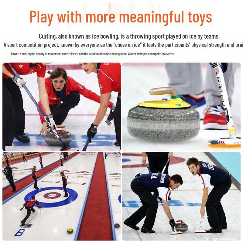 Mini Tabletop Curling Game: Indoor Ice Hockey for Kids and Parents