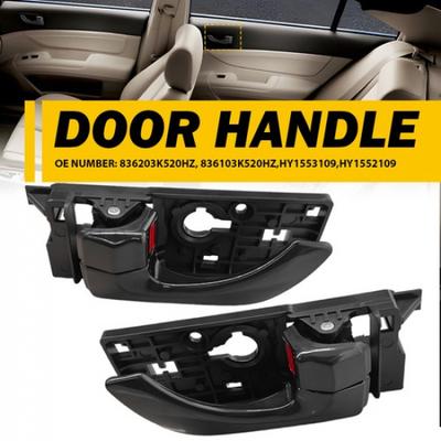 Interior Door Handle For Hyundai 2008-2010 Sonata Set 2 of Rear Black Plastic