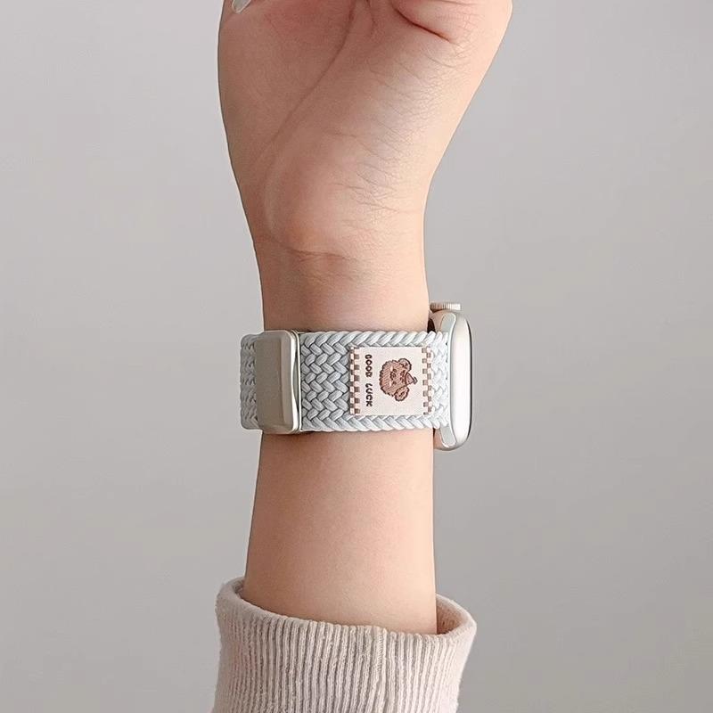 Music bear nylon woven magnetic strap for Apple S11 watch applewatchs1098SE cute wristband