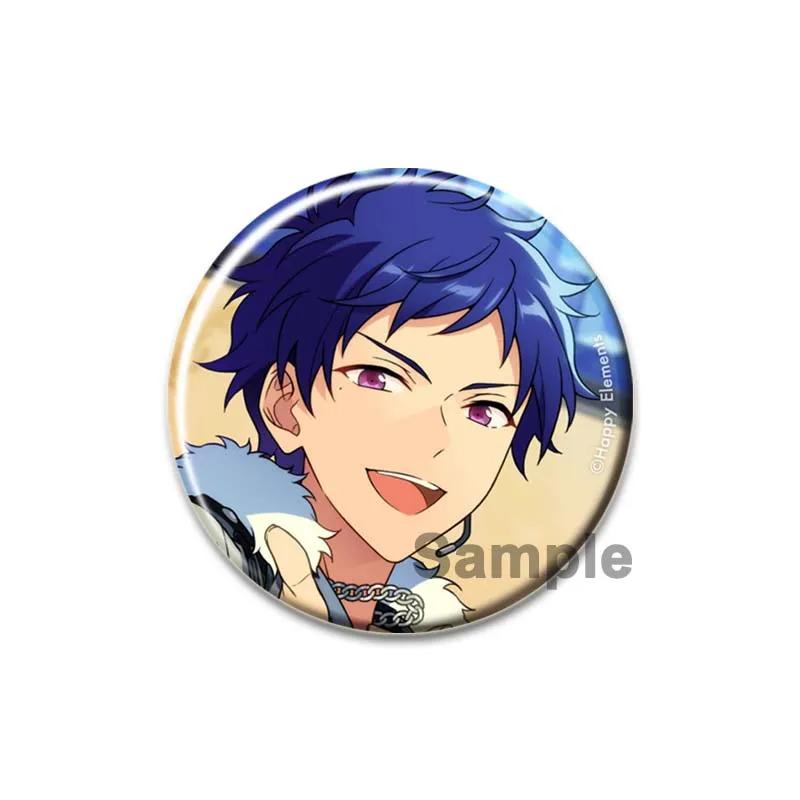 32/44/58mm Ensemble Stars Idol Brooch Round Cartoon Cosplay Badge Akehoshi Yuuki Fushimi Narukami Lapel Pins for Backpack Gift Accessory