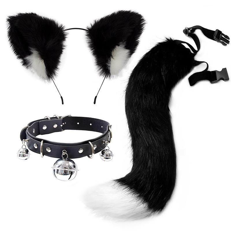 Cat Ear Bell Headband & Hairpin Set - Festive Headdress