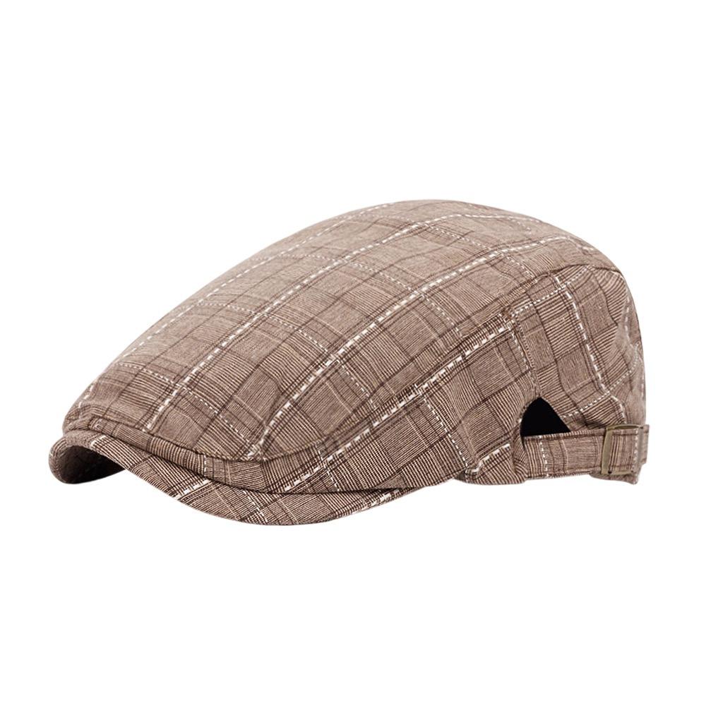 

Fashion Spring Summer Newsboy Caps Geometric Print Cotton Flat Peaked Cap Soft British Style Painter Beret Hats Men Women кофейный