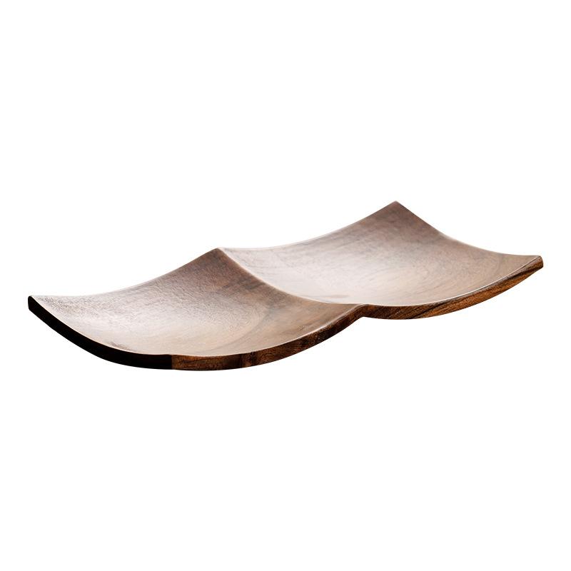 HeMu Chinese Black Walnut Dried Fruit Tray Nuts Dessert Saucer Teacoon Pad Tray Dessert Table Home Tea Set Storage Tray